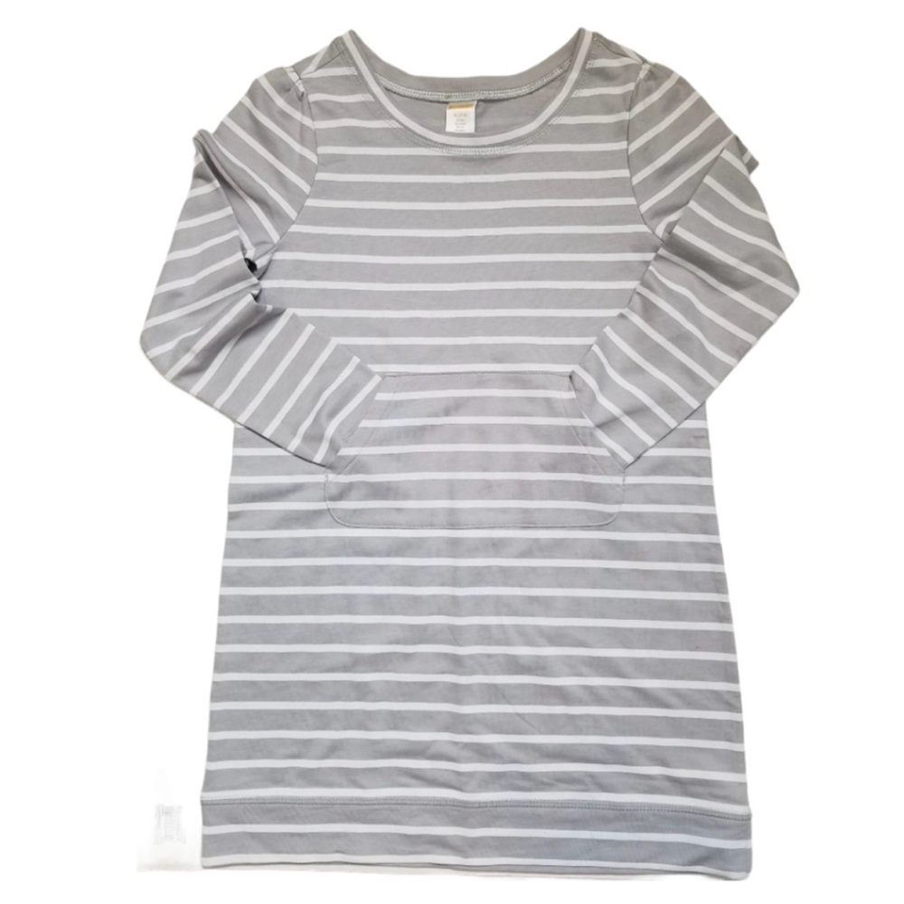 Gymboree Gray and White Striped Long Sleeve T-shirt Dress